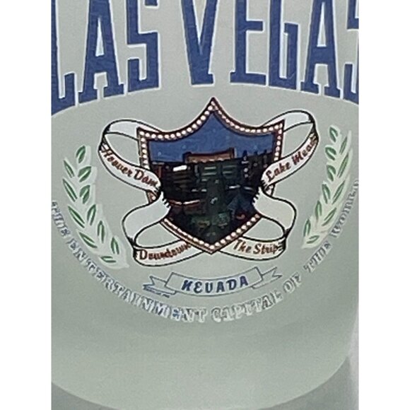 Souvenir Shot Glass LAS VEGAS Nevada Excellent Hoover Dam Lake Mead - Picture 2 of 2